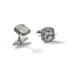 Stainless Steel Antiqued and Polished Jasper Cufflinks for Men