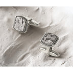 Stainless Steel Antiqued and Polished Jasper Cufflinks for Men