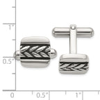 Stainless Steel Antiqued and Polished Cufflinks for Men