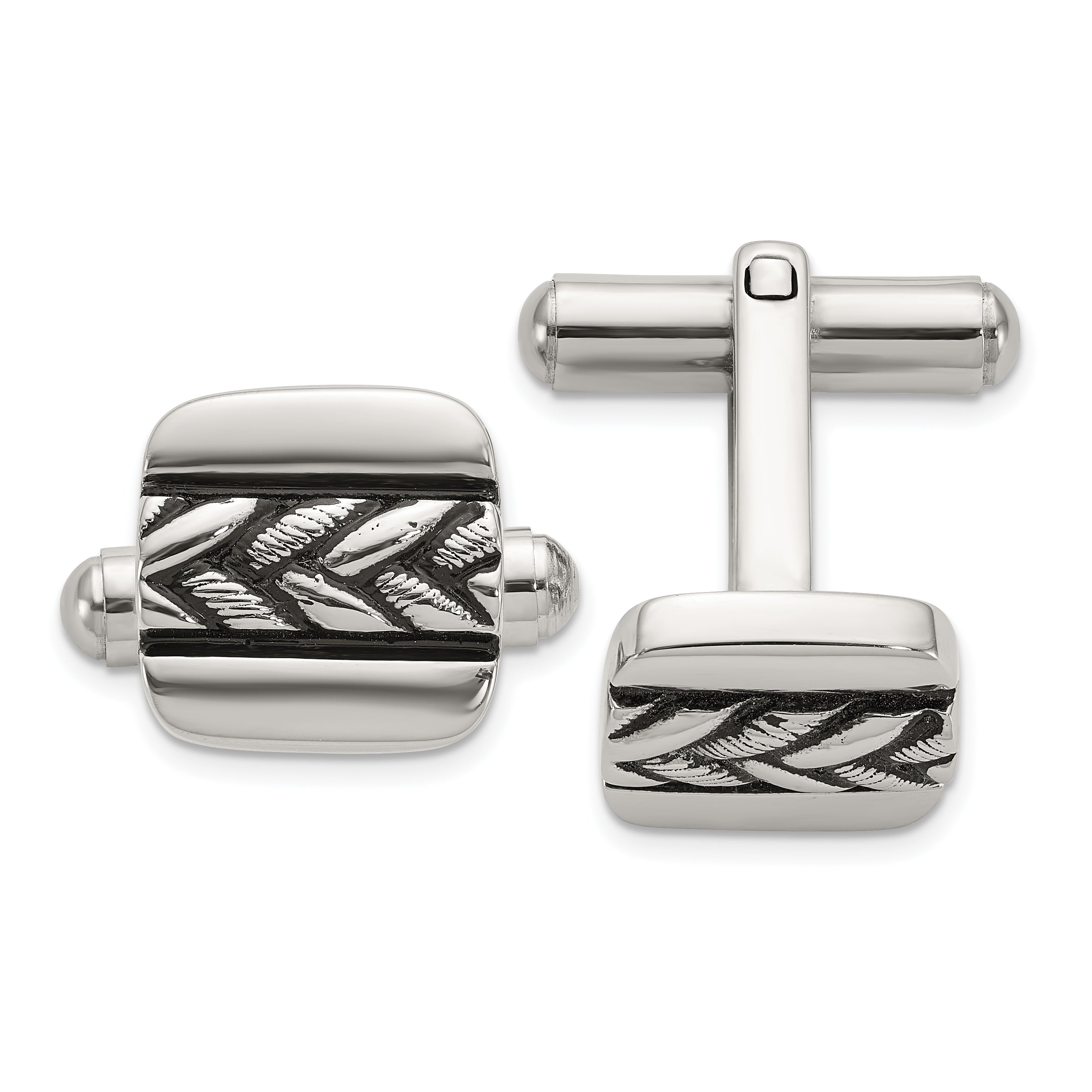 Men's Polished Stainless Steel Cuff Links Main image
