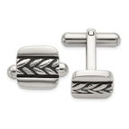 Stainless Steel Antiqued and Polished Cufflinks for Men