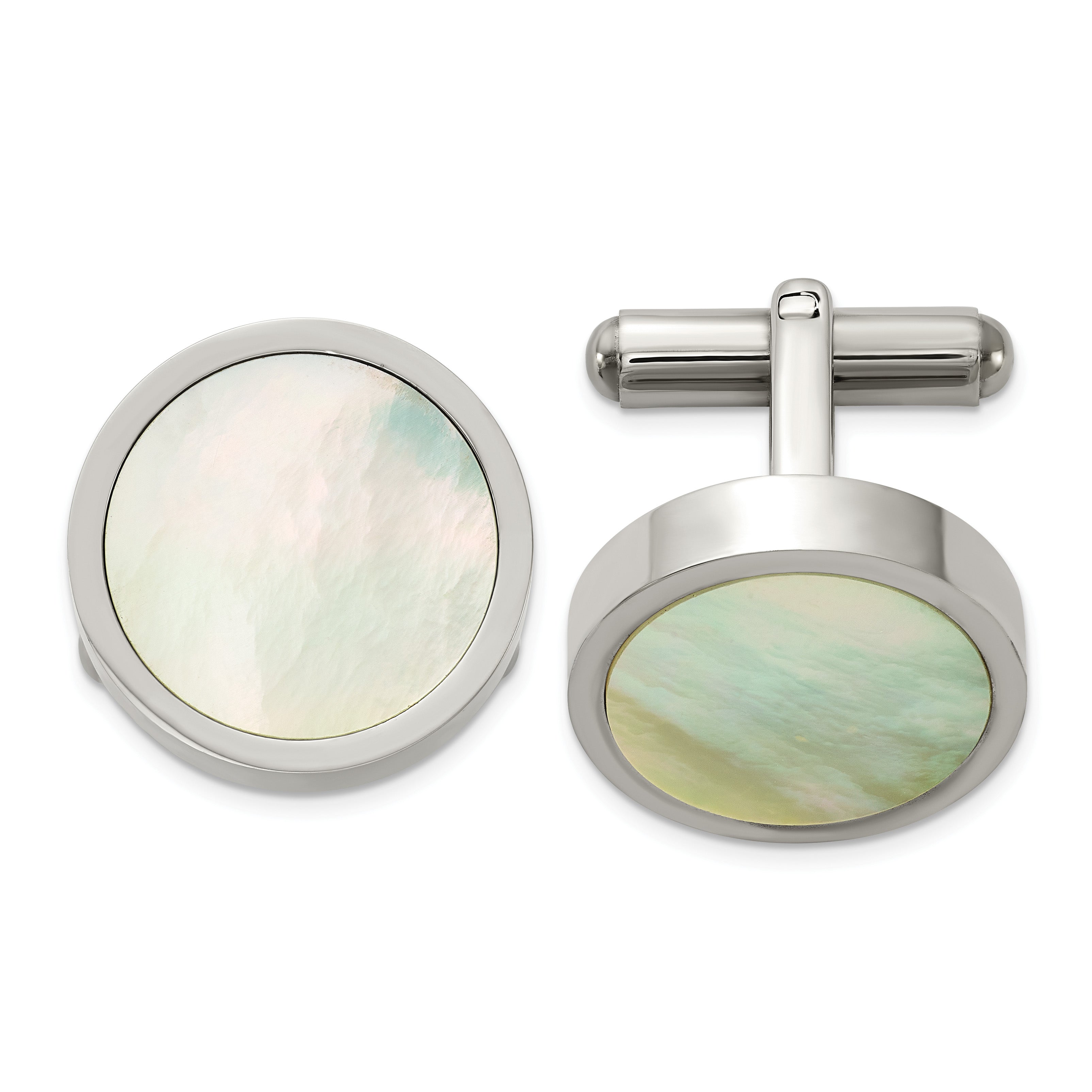 Polished Mother of Pearl Stainless Steel Cuff Links Main image