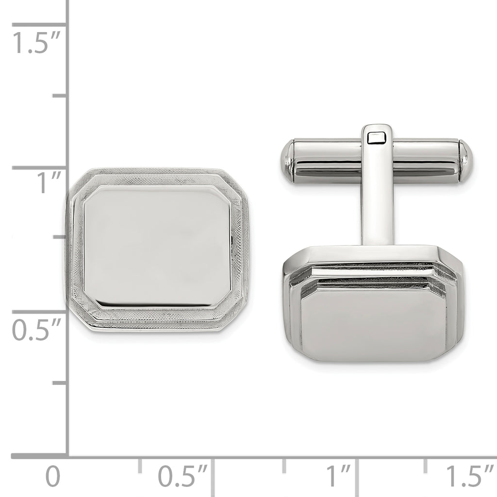 Polished Stainless Steel Cuff Links