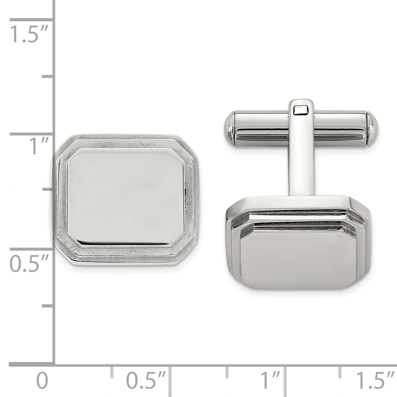 Polished Stainless Steel Cuff Links