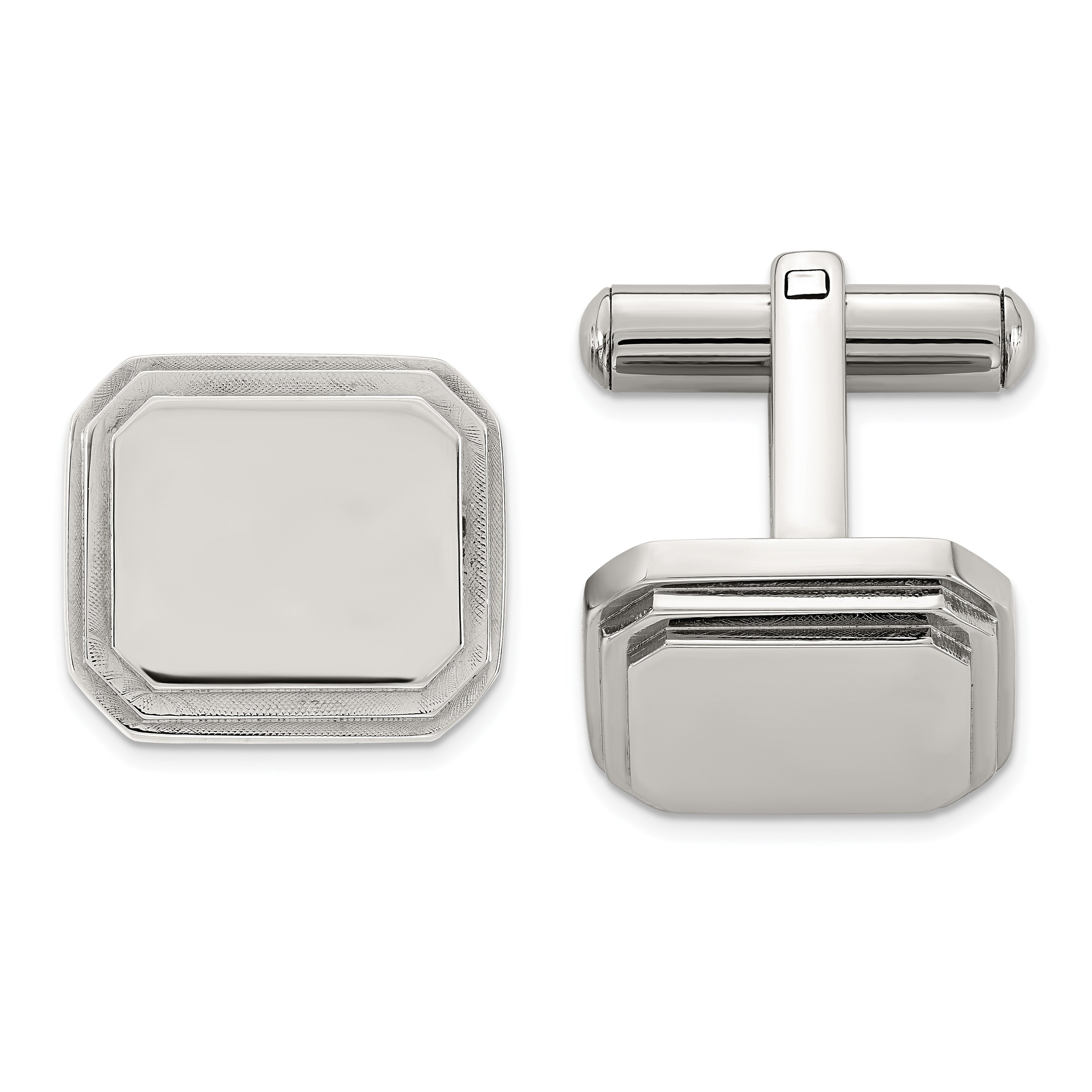 Stainless Steel Polished Cufflinks for Men