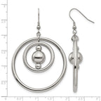 Stainless Steel Polished Geometric Textured Drop Dangle Earrings for Women