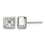 Stainless Steel Polished Square Cubic Zirconia Stud Earrings