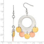 Stainless Steel Multi-Color Polished Drop Dangle Earrings for Women