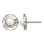 Stainless Steel Polished Pear Cubic Zirconia Button Earrings for Women