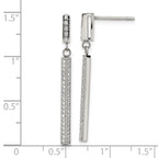 Stainless Steel Polished Cubic Zirconia Drop Dangle Earrings for Women