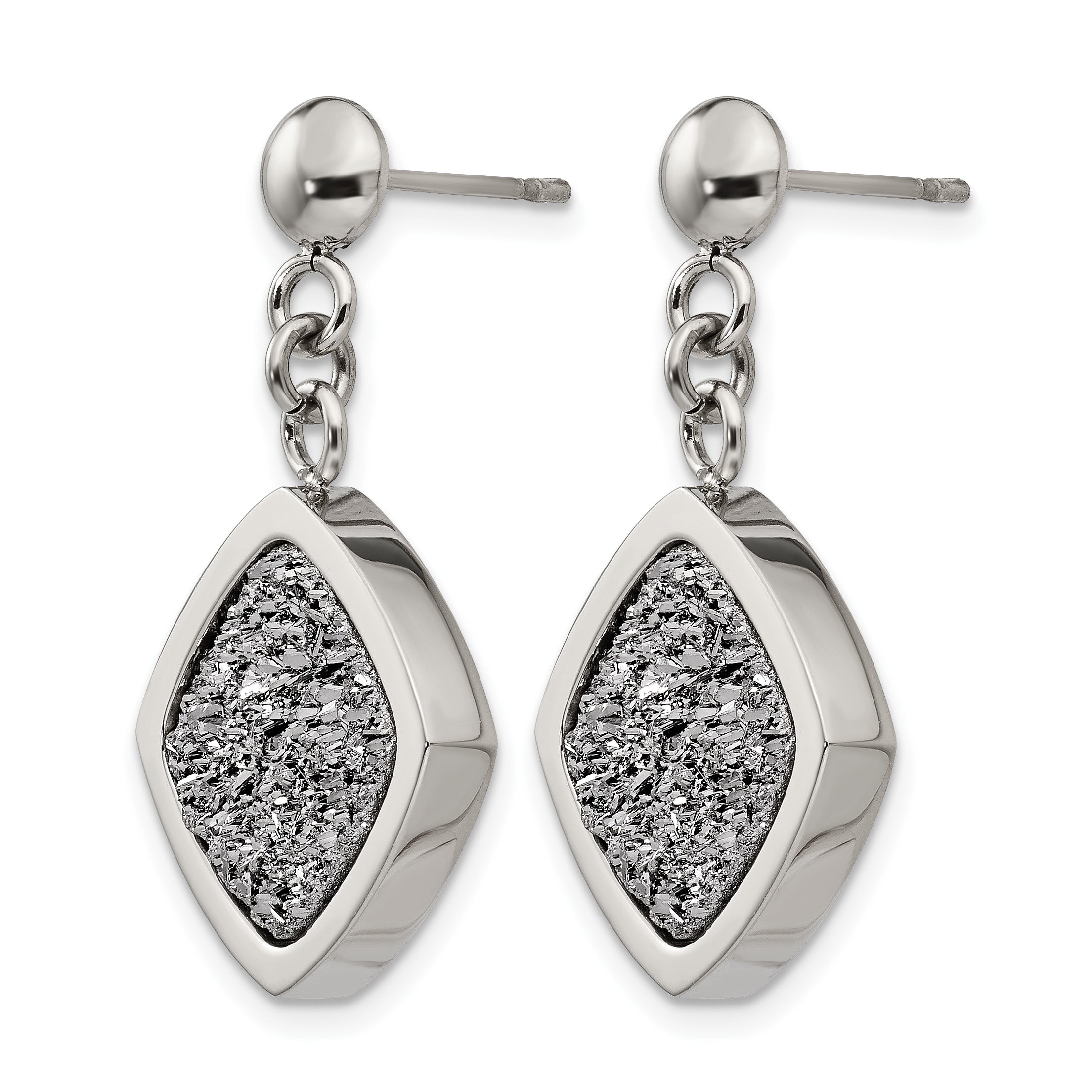 Stainless Steel Polished Drop Dangle Earrings for Women