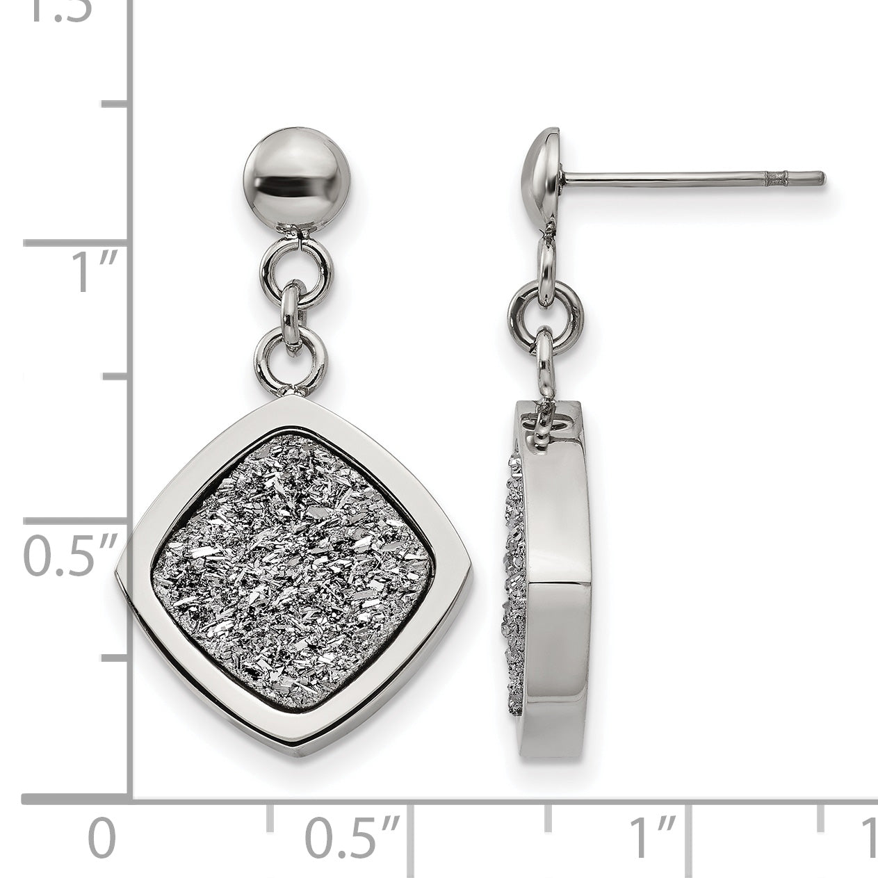 Stainless Steel Polished Drop Dangle Earrings for Women
