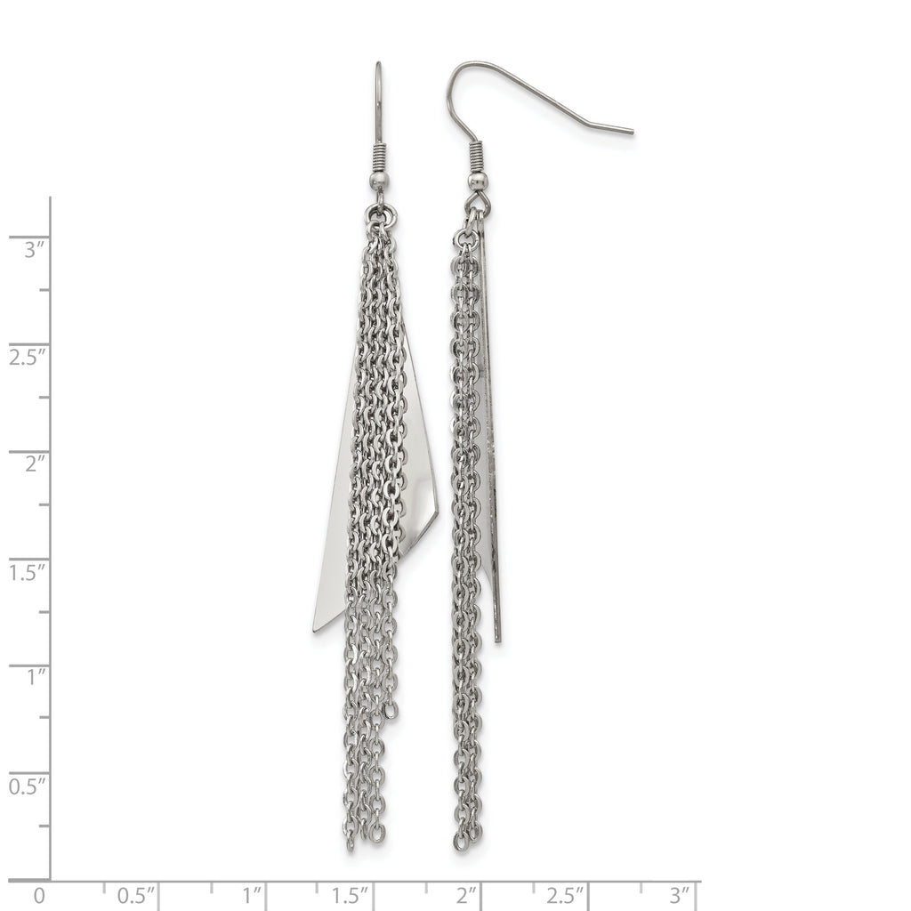 Stainless Steel Polished Drop Dangle Earrings for Women
