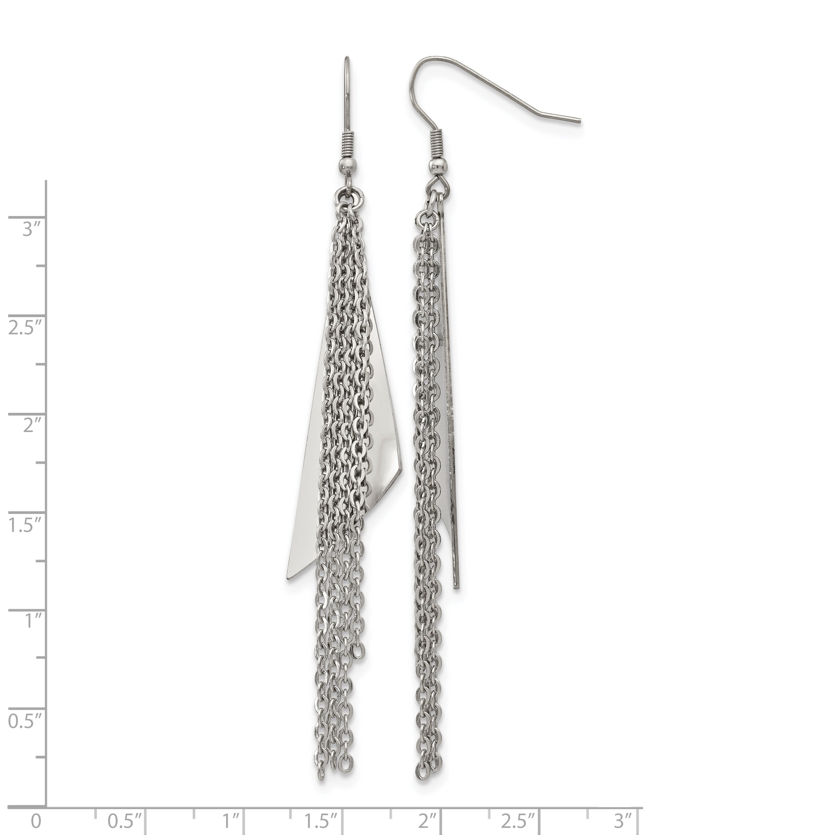 Stainless Steel Polished Drop Dangle Earrings for Women