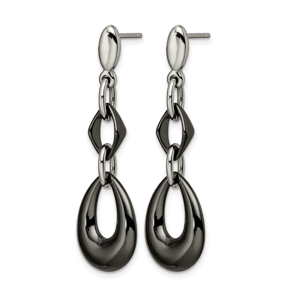 Stainless Steel Ceramic Polished Drop Dangle Earrings for Women