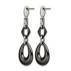 Stainless Steel Ceramic Polished Drop Dangle Earrings for Women
