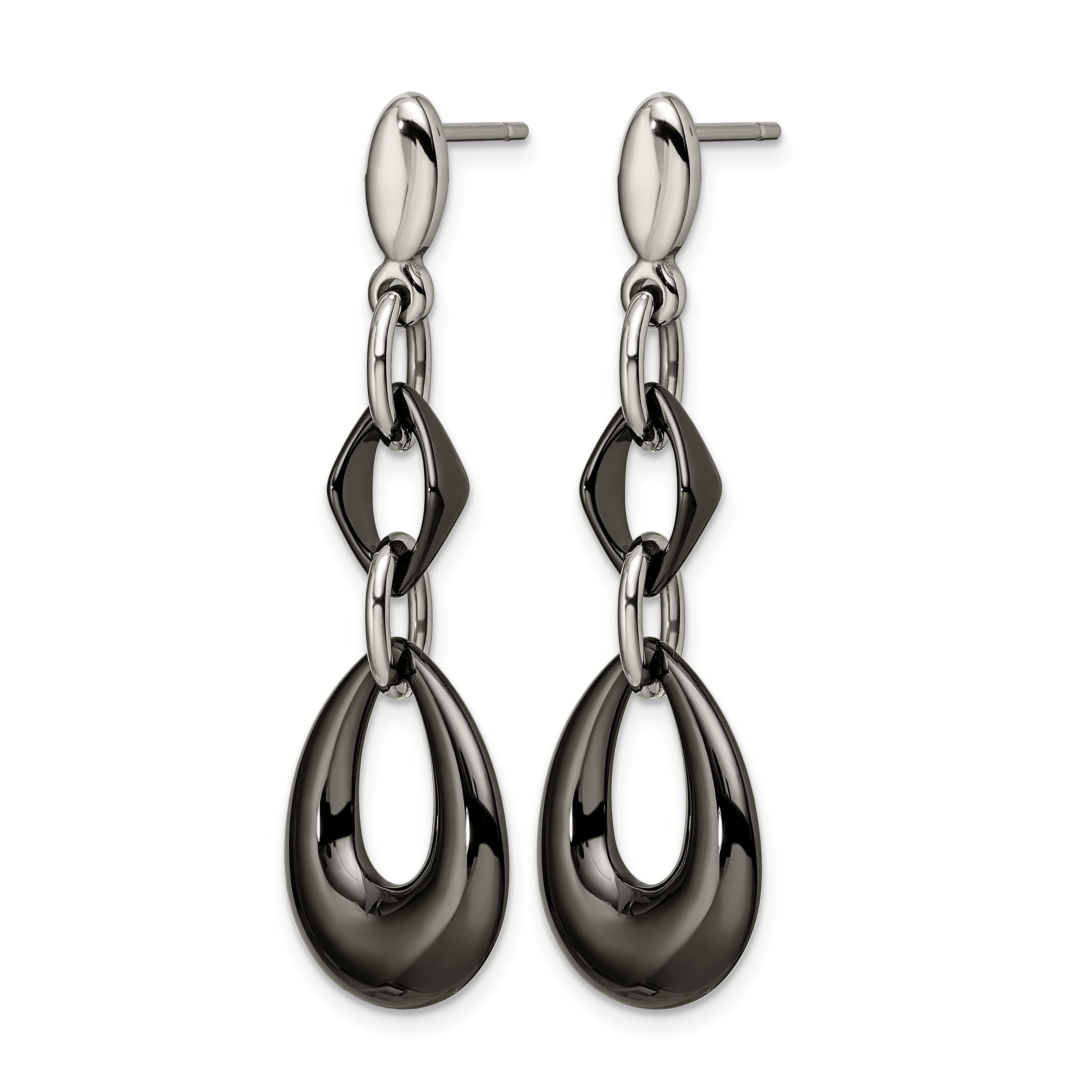 Stainless Steel Ceramic Polished Drop Dangle Earrings for Women