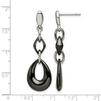 Stainless Steel Ceramic Polished Drop Dangle Earrings for Women