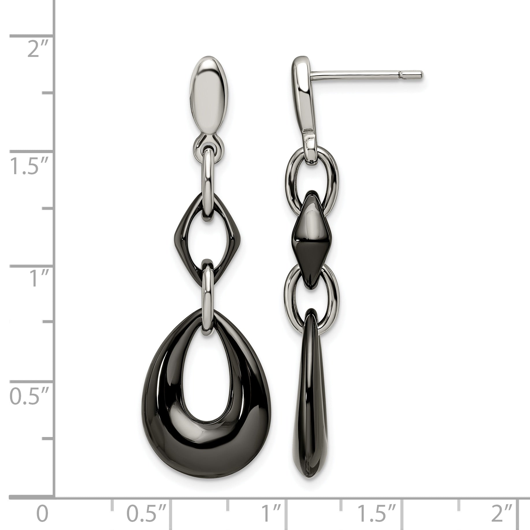 Stainless Steel Ceramic Polished Drop Dangle Earrings for Women