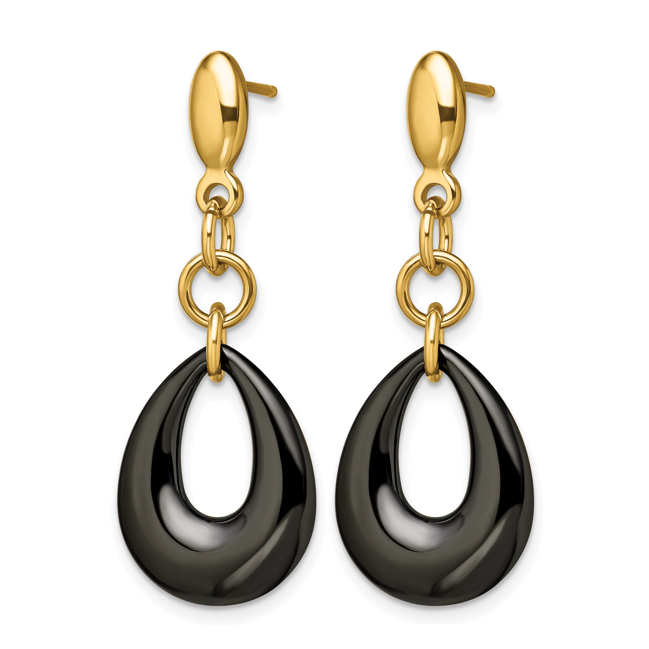 Stainless Steel Gold-Tone Polished Drop Dangle Earrings for Women Secondary image