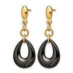 Stainless Steel Gold-Tone Polished Drop Dangle Earrings for Women
