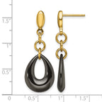 Stainless Steel Gold-Tone Polished Drop Dangle Earrings for Women