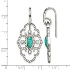 Stainless Steel Polished Cubic Zirconia Drop Dangle Earrings for Women