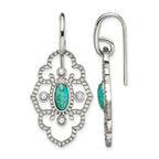 Stainless Steel Polished Cubic Zirconia Drop Dangle Earrings for Women