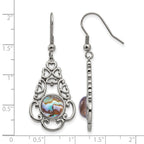Stainless Steel Polished Filigree Drop Dangle Earrings for Women