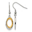 Stainless Steel Gold-Tone Polished Oval Drop Dangle Earrings for Women