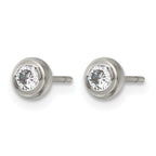 Stainless Steel Polished Cubic Zirconia Stud Earrings