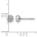 Stainless Steel Polished Cubic Zirconia Stud Earrings