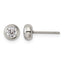 Stainless Steel Polished Cubic Zirconia Stud Earrings
