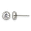 Stainless Steel Polished Cubic Zirconia Stud Earrings