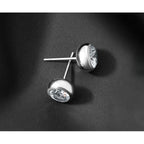 Stainless Steel Polished Cubic Zirconia Stud Earrings