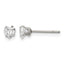 Stainless Steel Polished Heart Cubic Zirconia Stud Earrings