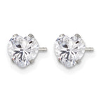 Stainless Steel Polished Heart Cubic Zirconia Stud Earrings