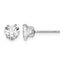 Stainless Steel Polished Heart Cubic Zirconia Stud Earrings