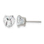 Stainless Steel Polished Heart Cubic Zirconia Stud Earrings
