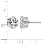 Stainless Steel Polished Round Cubic Zirconia Stud Earrings