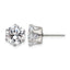 Stainless Steel Polished Round Cubic Zirconia Stud Earrings