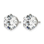 Stainless Steel Polished Round Cubic Zirconia Stud Earrings for Women