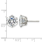 Stainless Steel Polished Round Cubic Zirconia Stud Earrings for Women