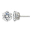 Stainless Steel Polished Round Cubic Zirconia Stud Earrings for Women