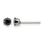 Stainless Steel Polished Round Black Cubic Zirconia Stud Earrings