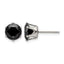 Stainless Steel Polished Round Black Cubic Zirconia Stud Earrings