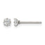 Stainless Steel Polished Square Cubic Zirconia Stud Earrings for Women