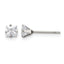 Stainless Steel Polished Square Cubic Zirconia Stud Earrings for Women
