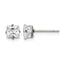Stainless Steel Polished Square Cubic Zirconia Stud Earrings