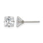 Stainless Steel Polished Square Cubic Zirconia Stud Earrings